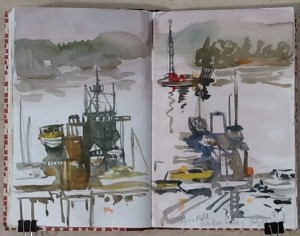 fog, dock at Tofina, Bc