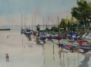 Beaconsfield waterside, watercolour