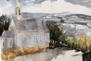 Sailors Church, Les Éboulements, watercolour